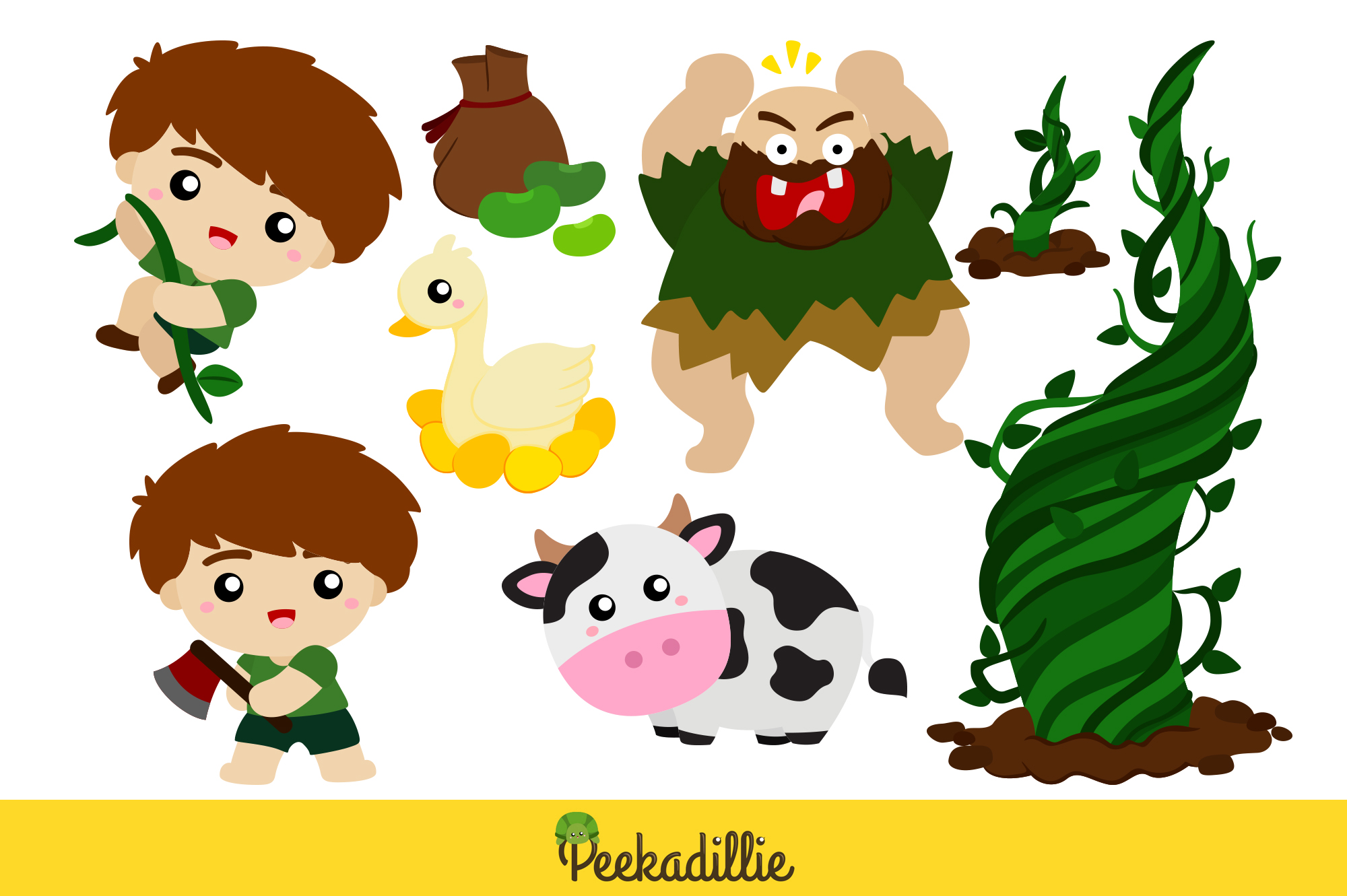 Jack and the Beanstalk Classic Bedtime Story Kids Vector Clipart  Illustrations - MasterBundles