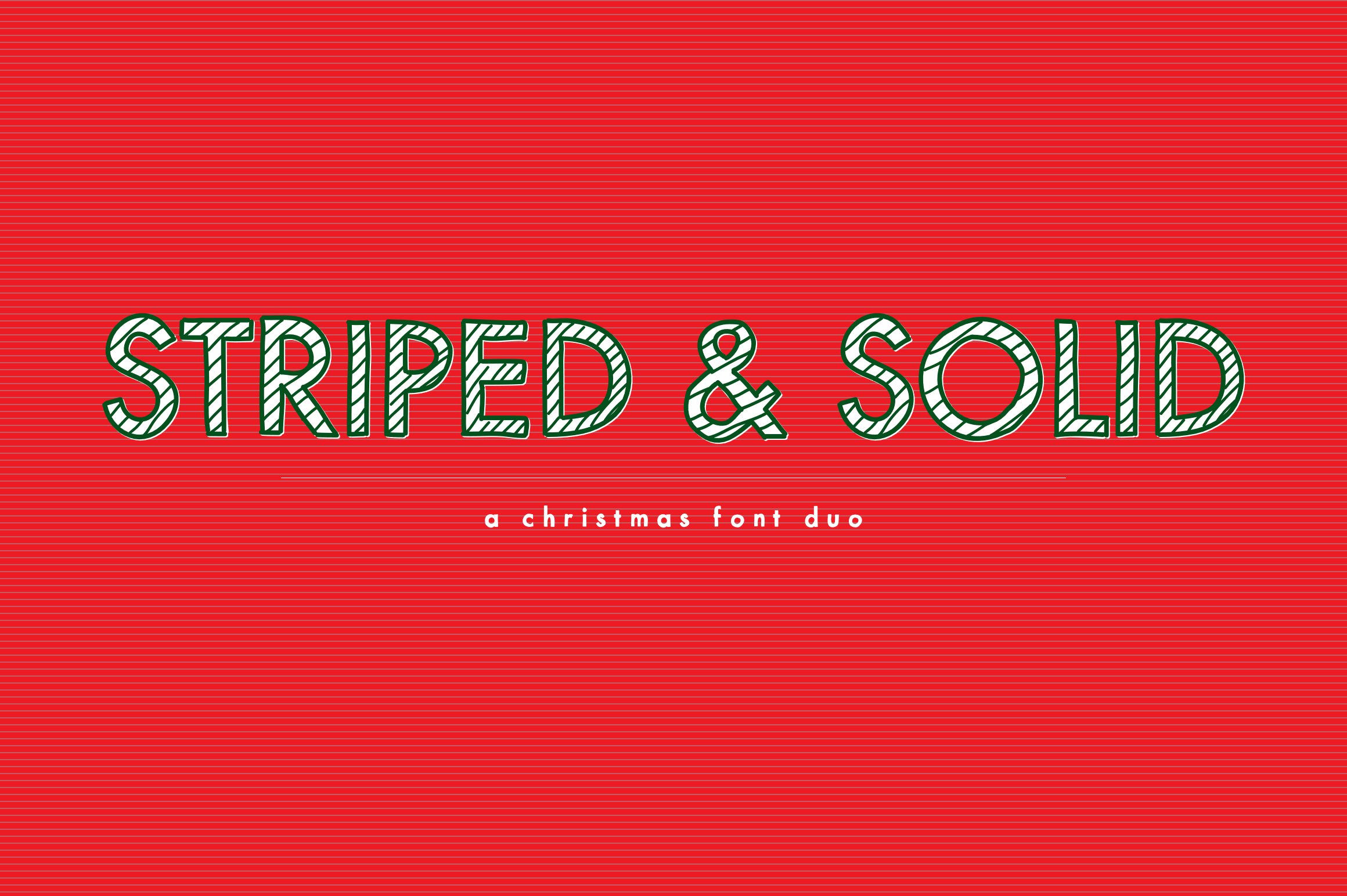 Striped & Solid—A Christmas Font Duo cover image.