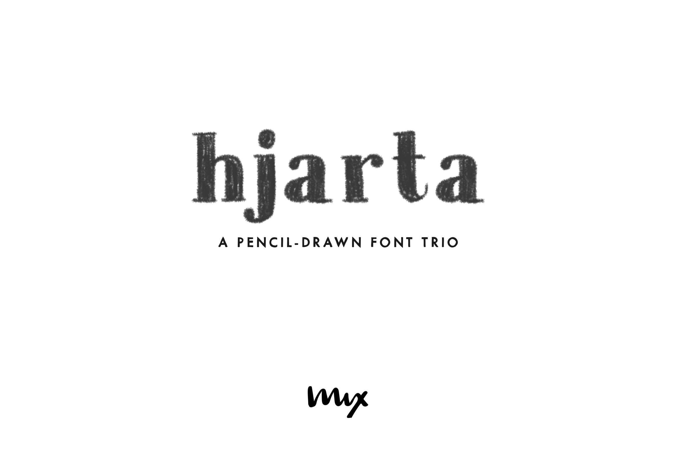 Hjarta - A Pencil Drawn Font Trio cover image.