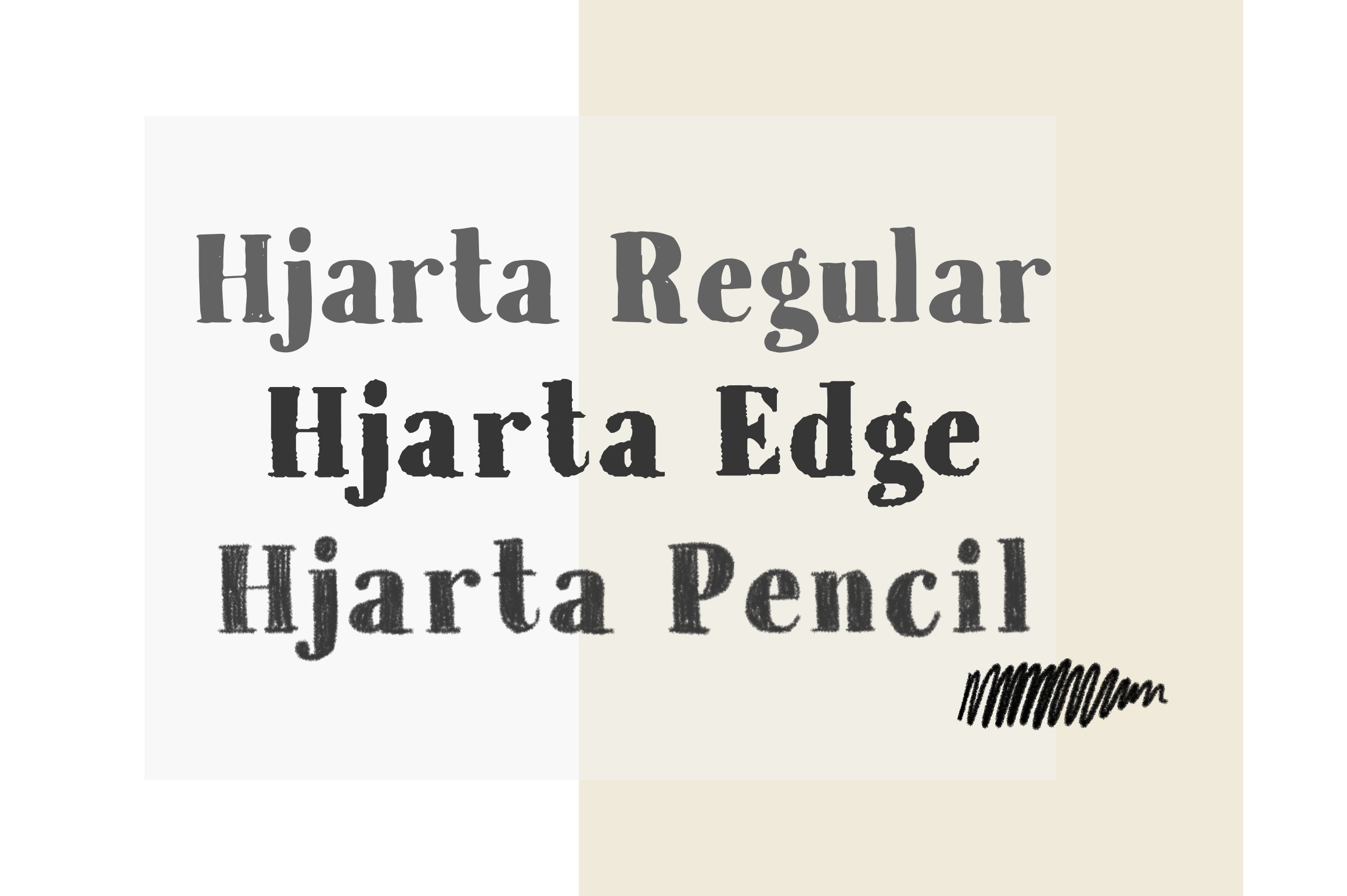 Hjarta - A Pencil Drawn Font Trio preview image.