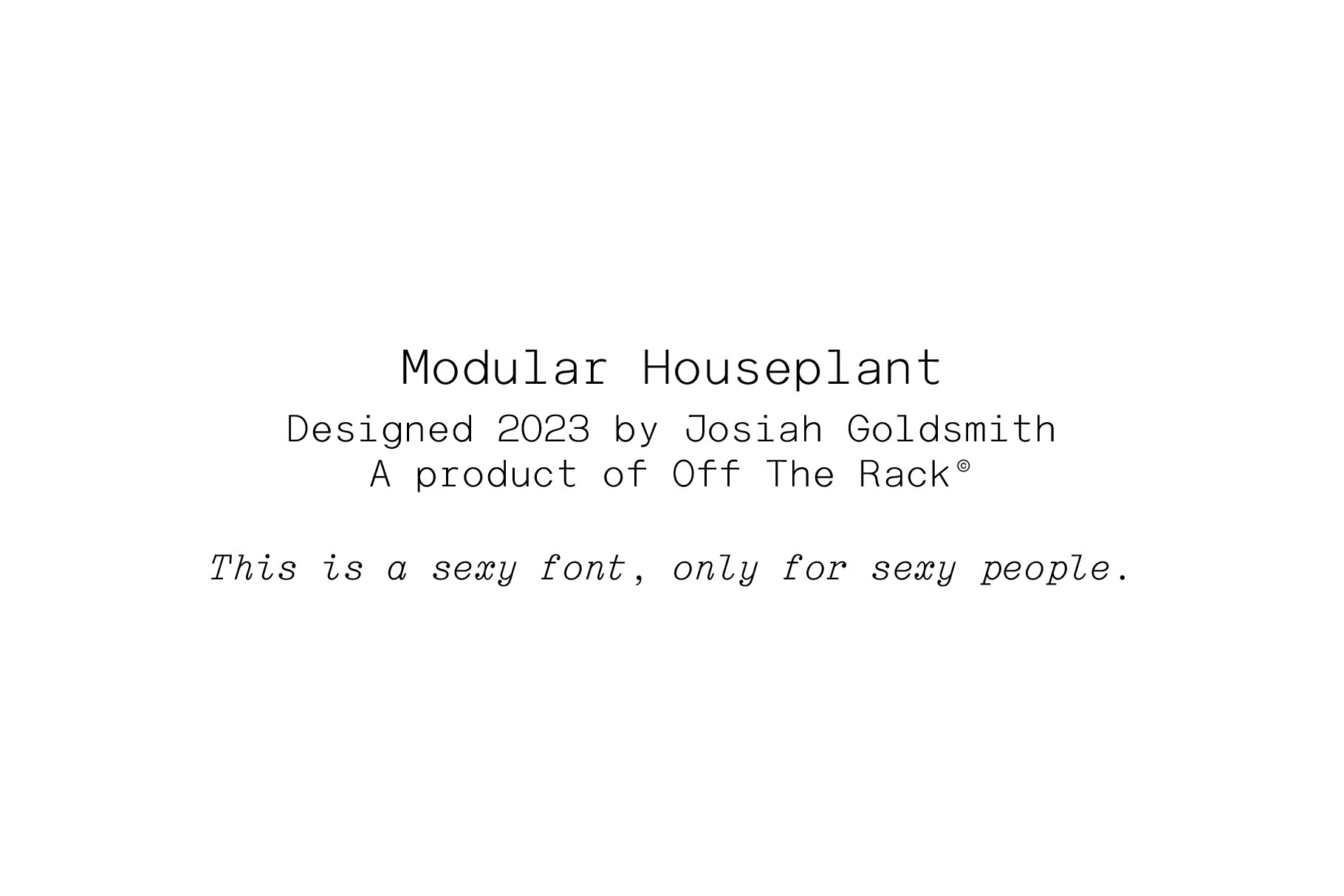 Modular Houseplant - Monospace Font cover image.