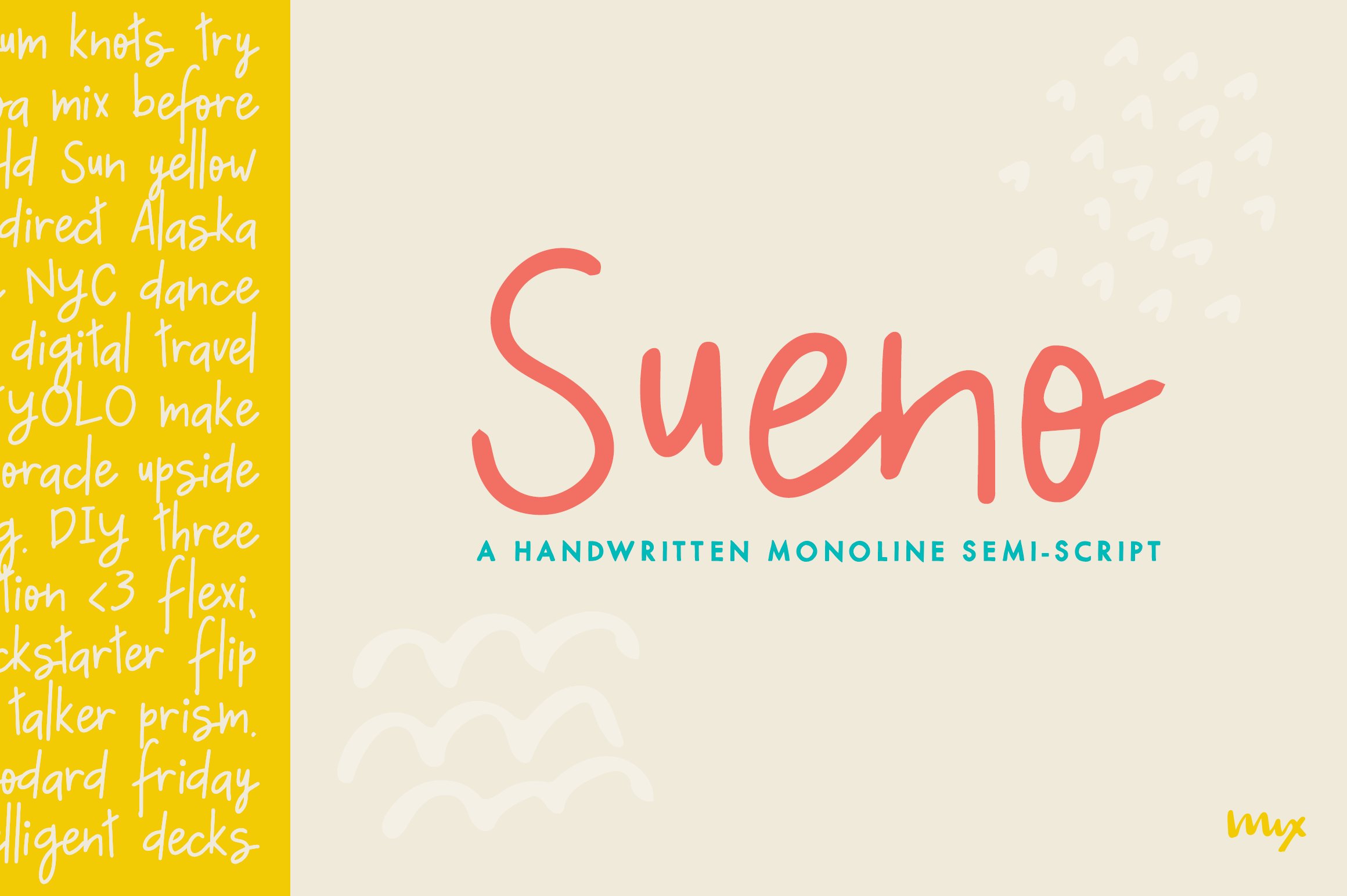 Sueno - A Monoline Semi-script cover image.