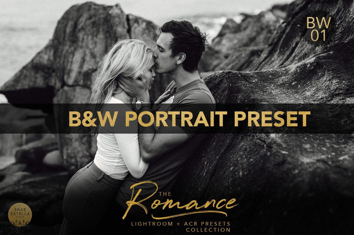 B&W Portrait Presets ACR Lightroomcover image.