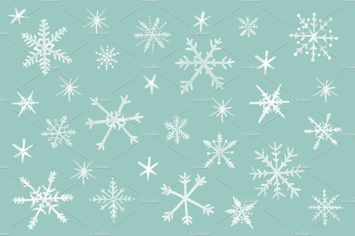 Watercolor snowflakes brushes (PS)preview image.