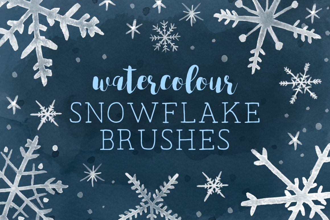 Watercolor snowflakes brushes (PS)cover image.
