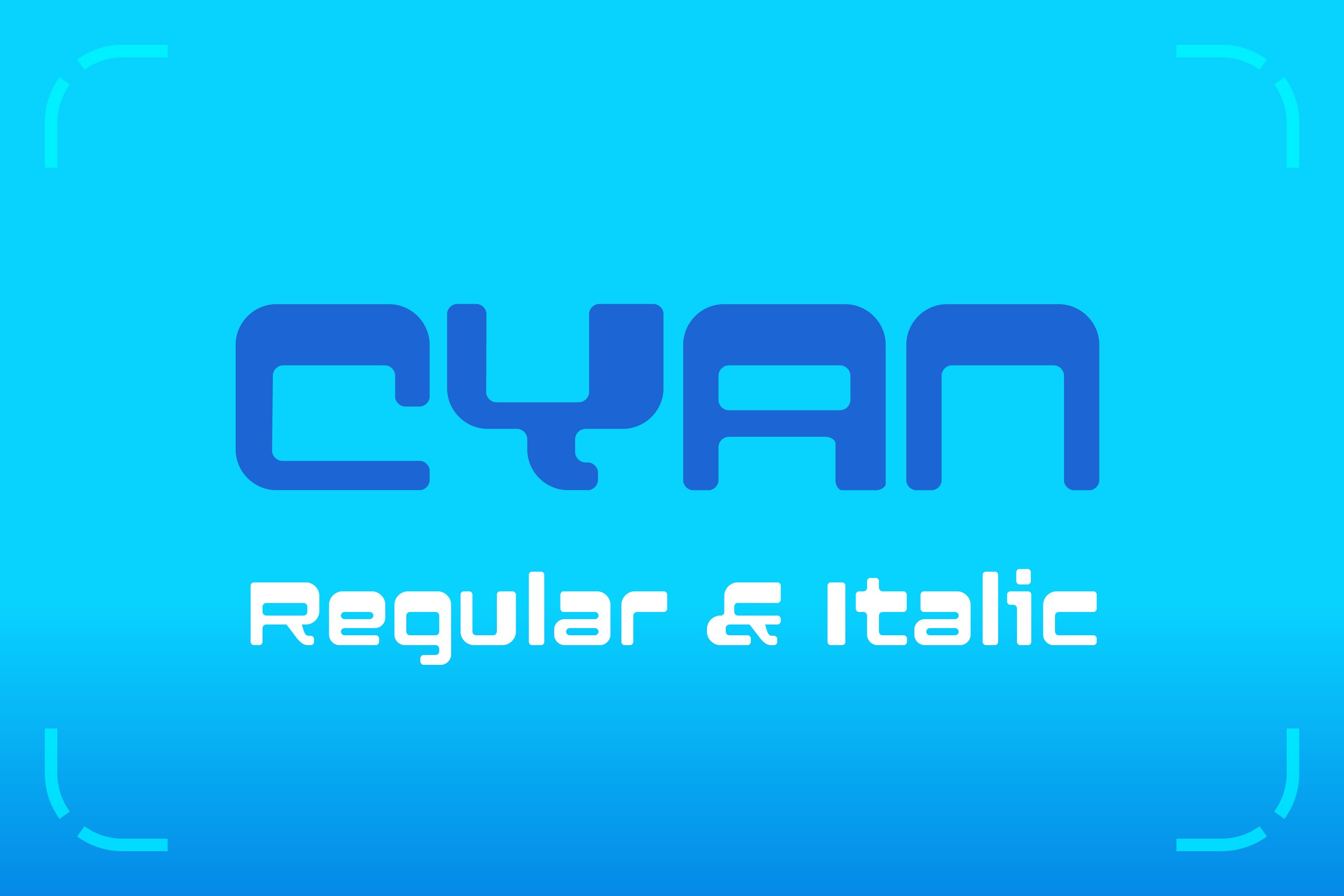 Cyan Fun Futuristic Font (2 fonts) cover image.