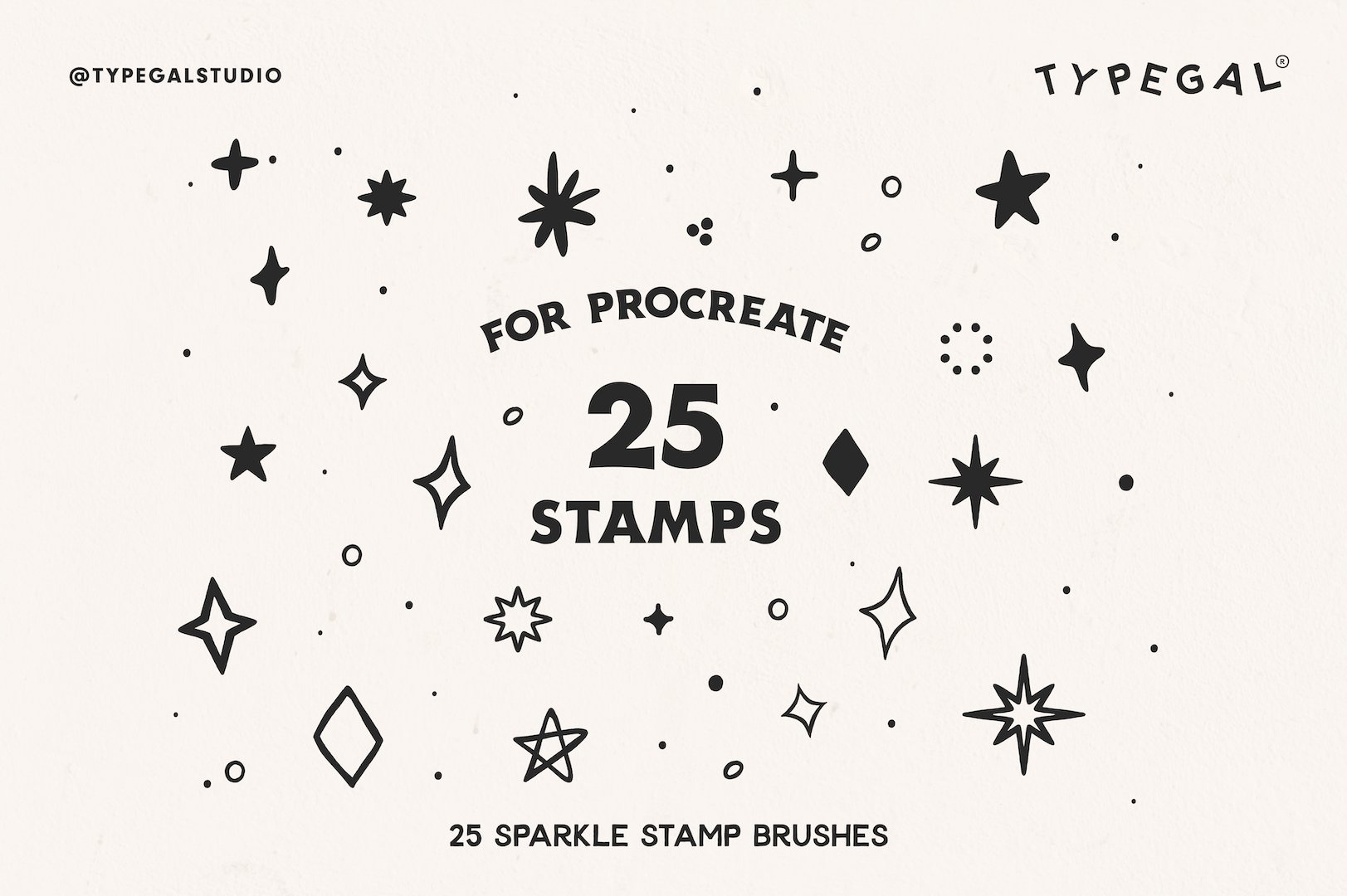 25 Procreate Sparkle Stamp Brushespreview image.