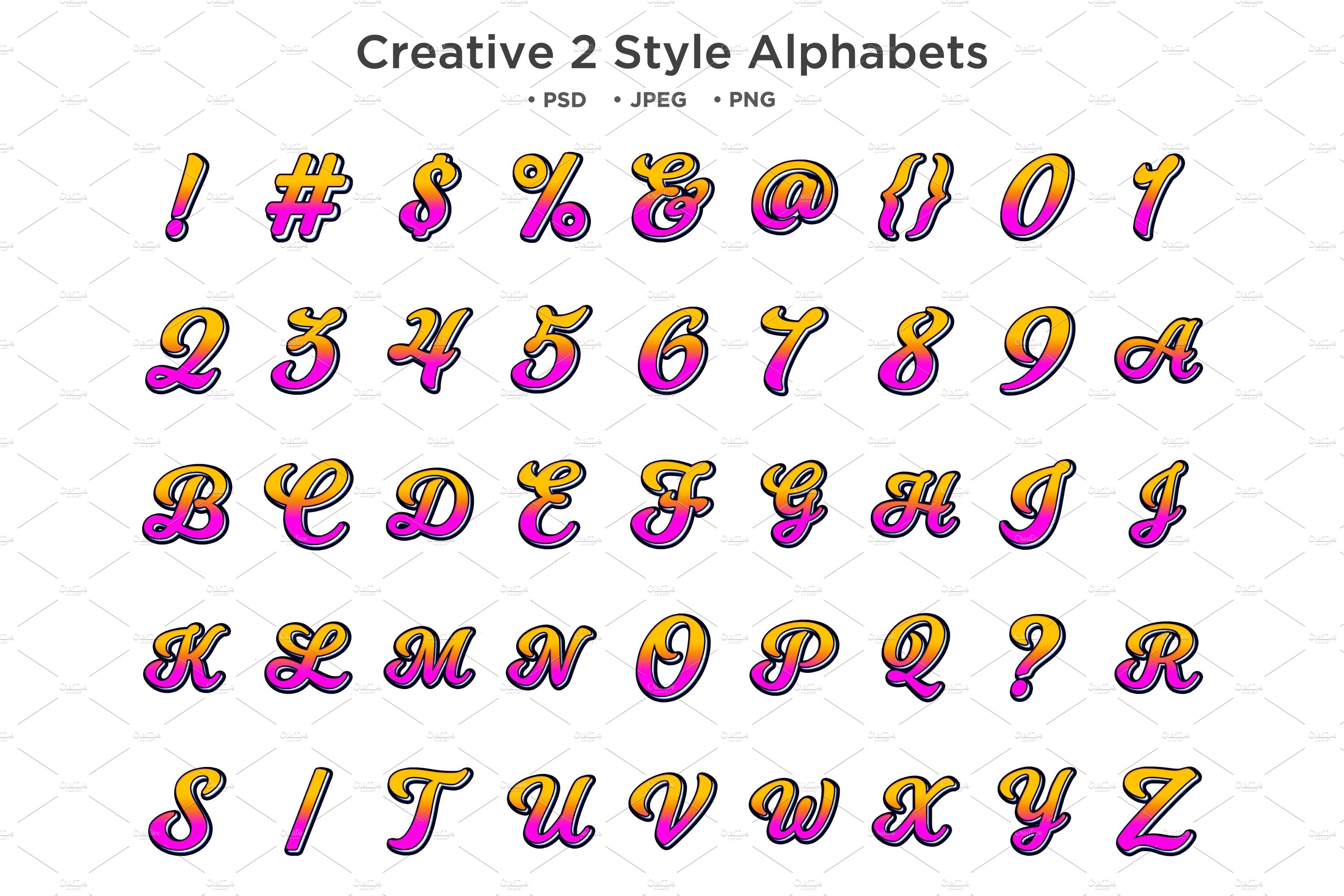 Creative 2 Style Alphabet Typographycover image.