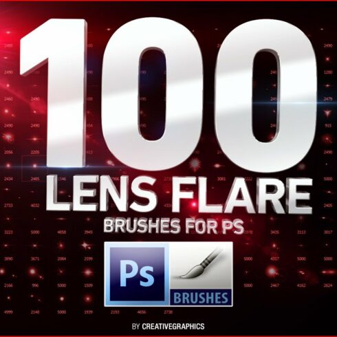 100 Lens Flare Brushes for Photoshopcover image.