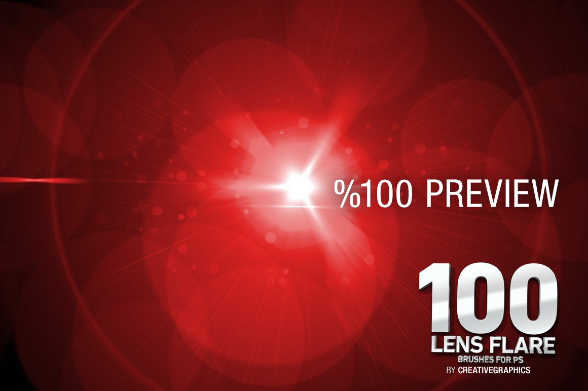 100 Lens Flare Brushes for Photoshoppreview image.