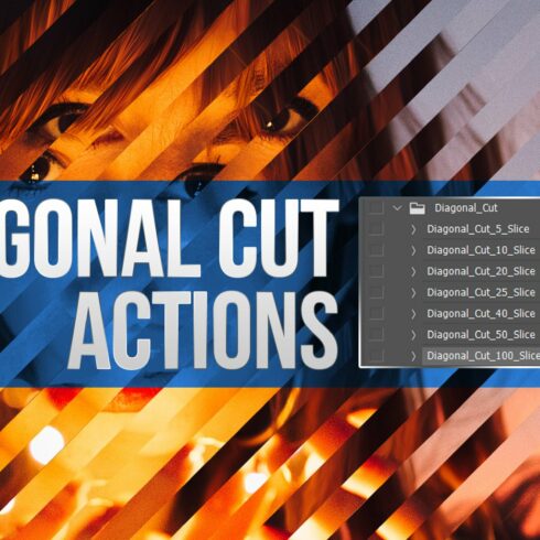 Diagonal Cut Actions for Photoshopcover image.