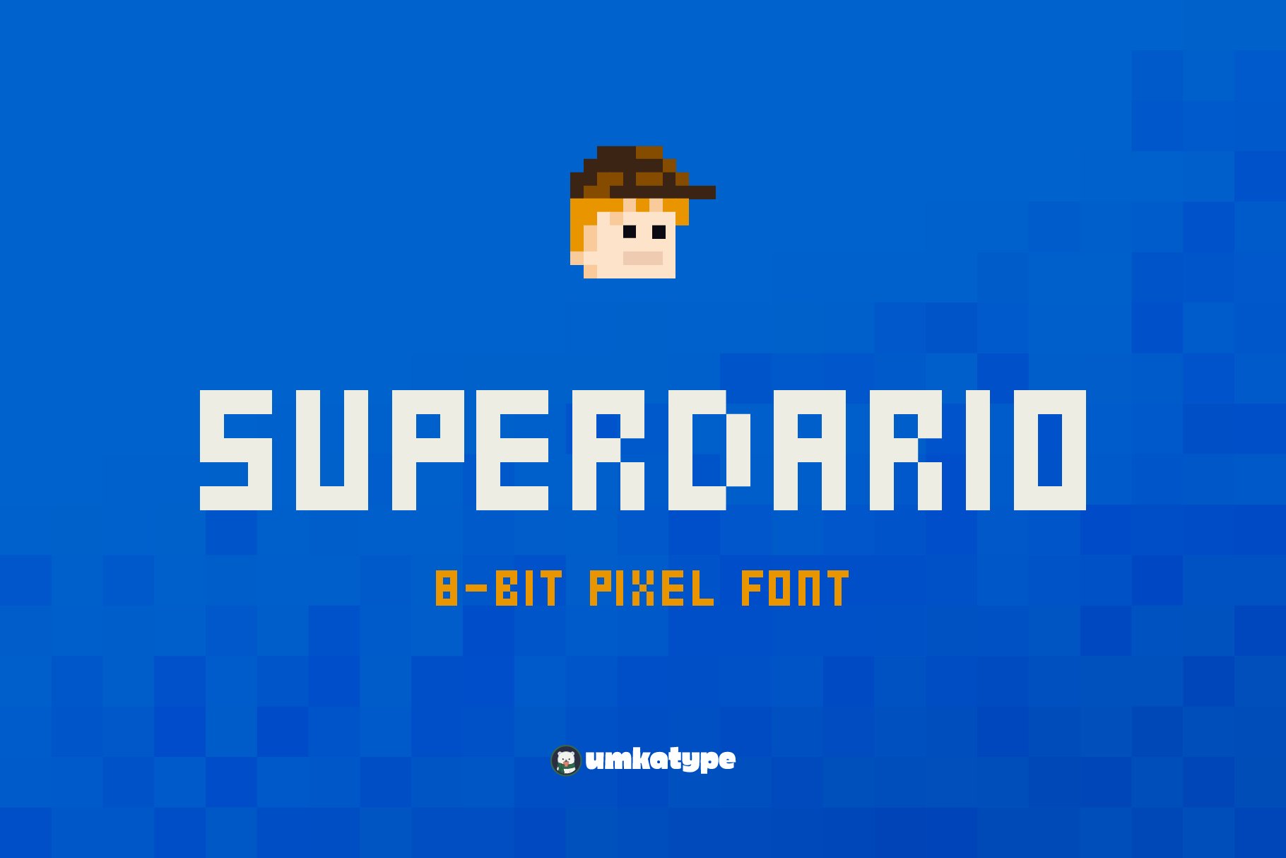 SuperDario Pixel Font cover image.