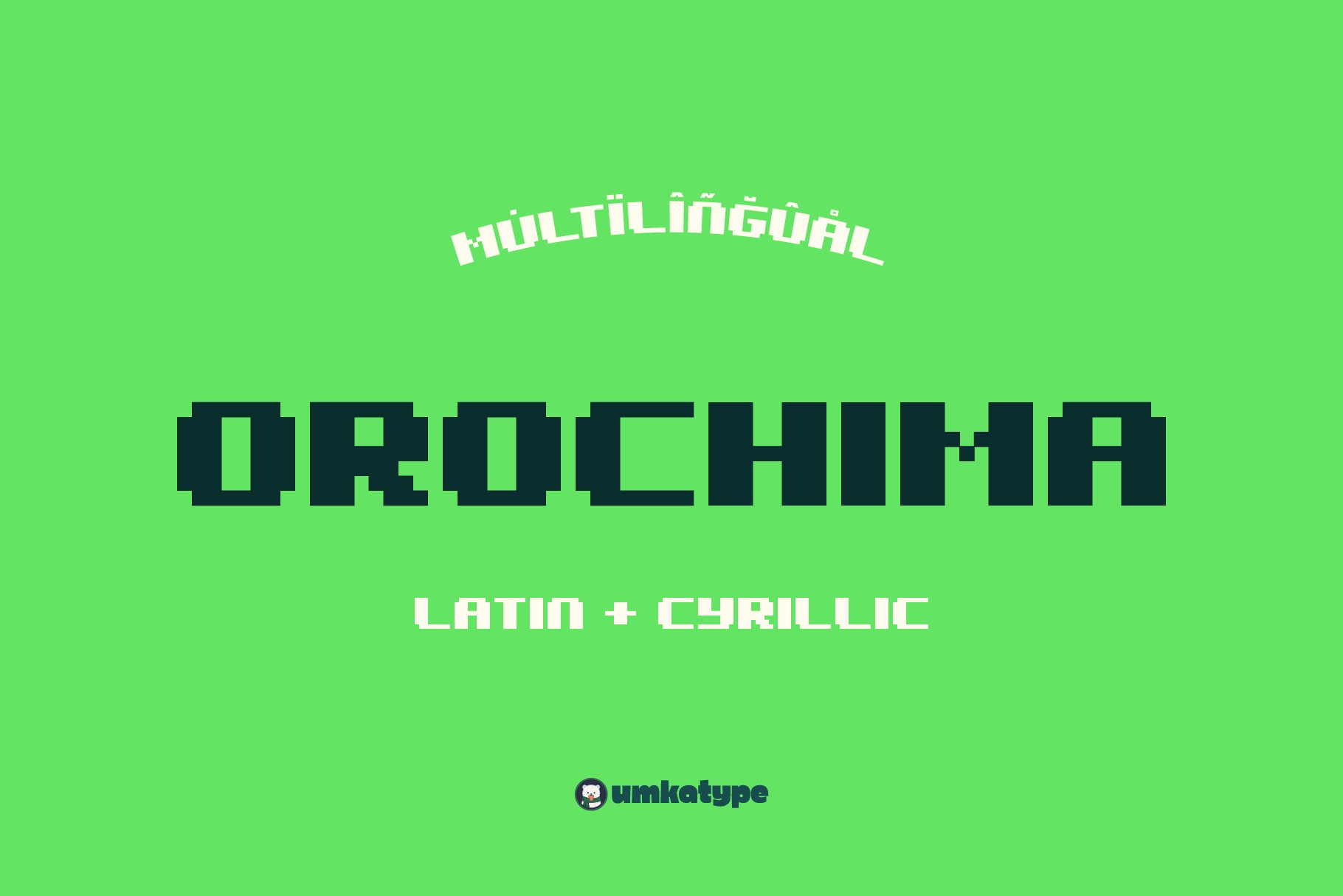 A green background with the words orochinna latin and arabic.