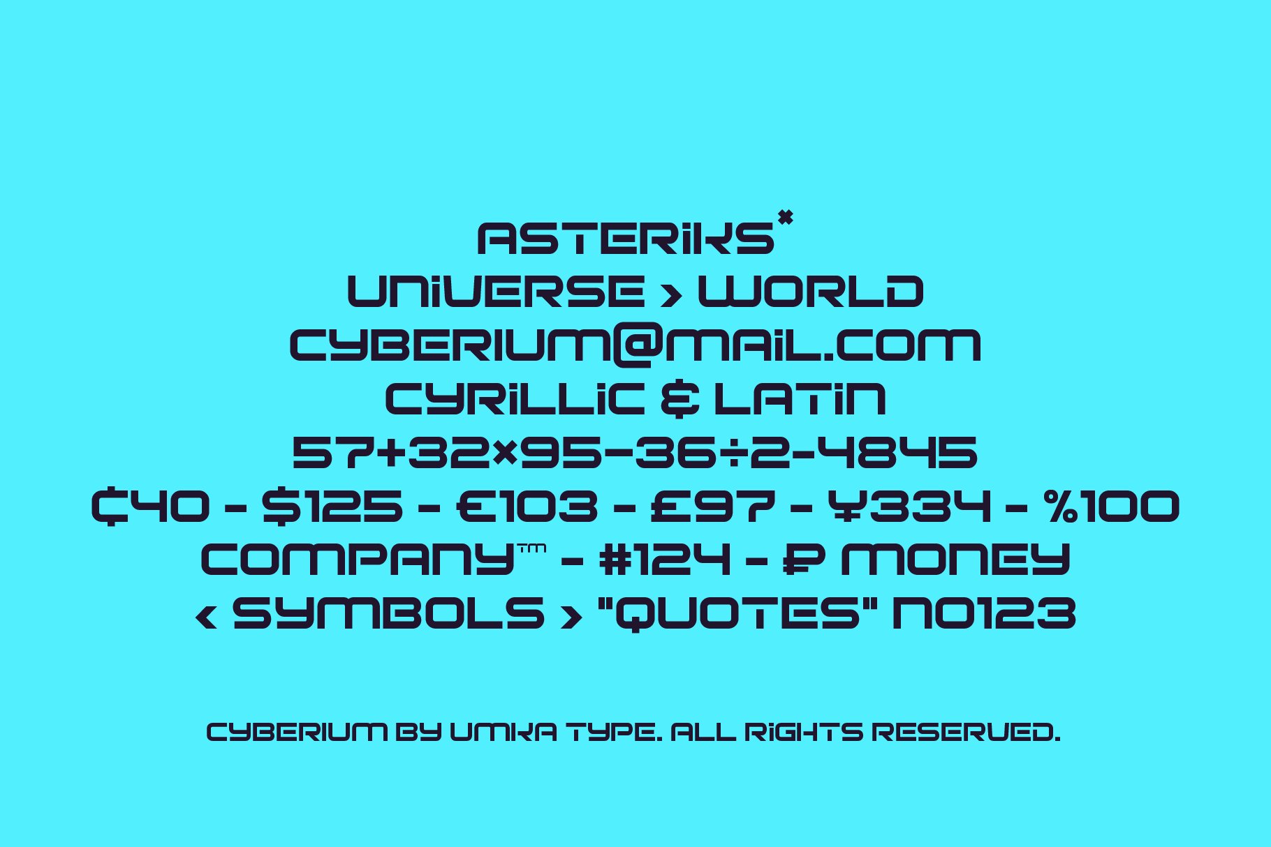 Cyberium Futuristic Font preview image.