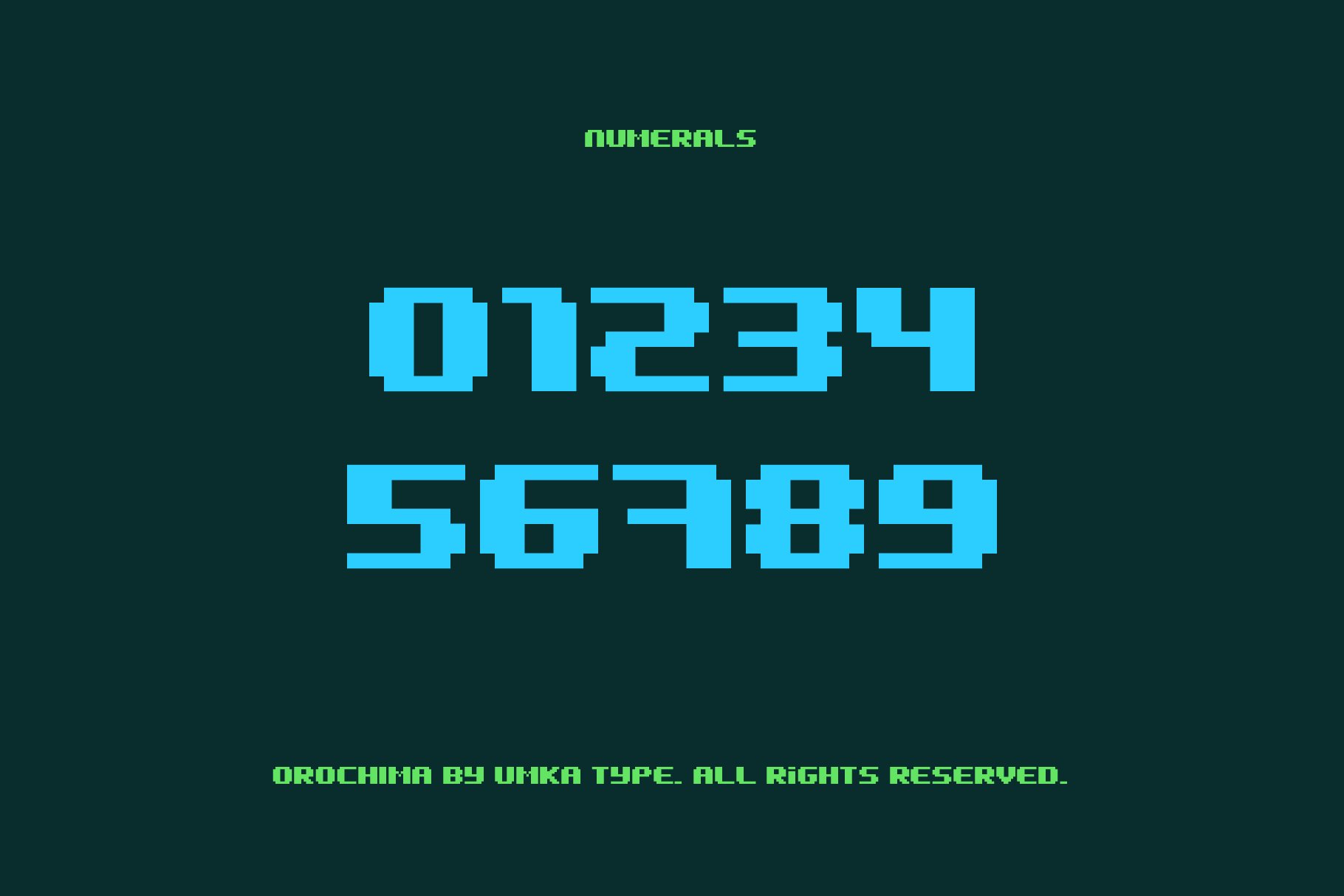 An old - school computer font with a pixel effect.