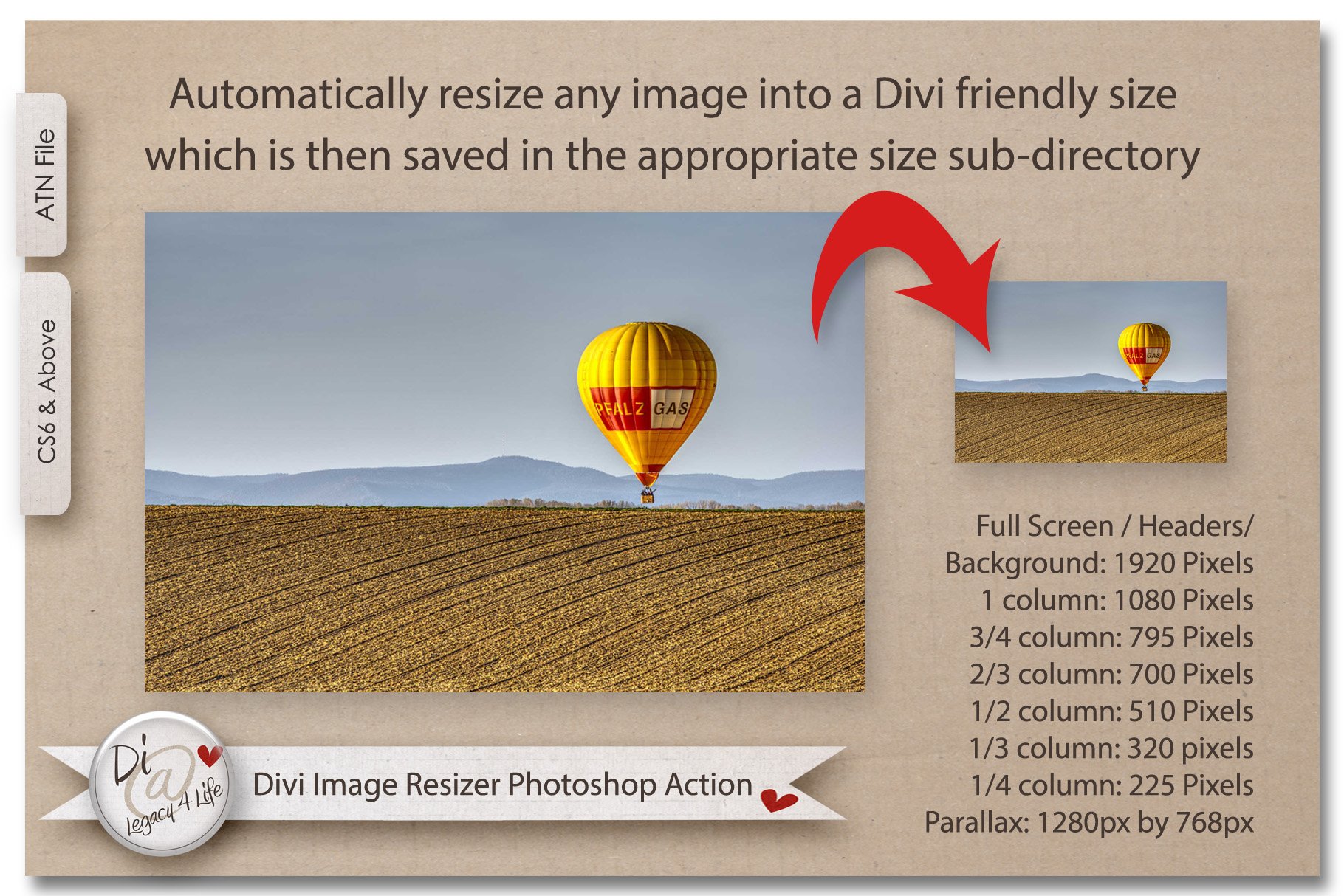 Divi Image Resizer Photoshop Actioncover image.