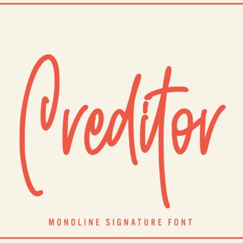 Creditor - Monoline Signature Font cover image.