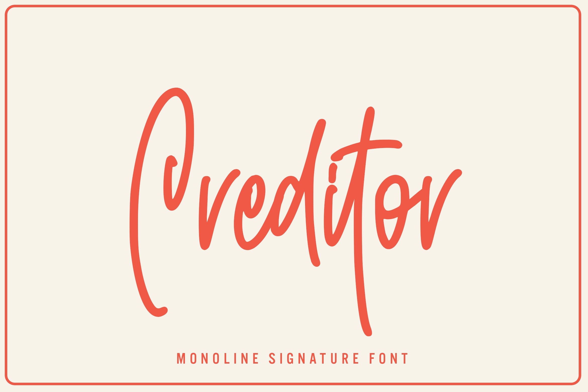 Creditor - Monoline Signature Font cover image.