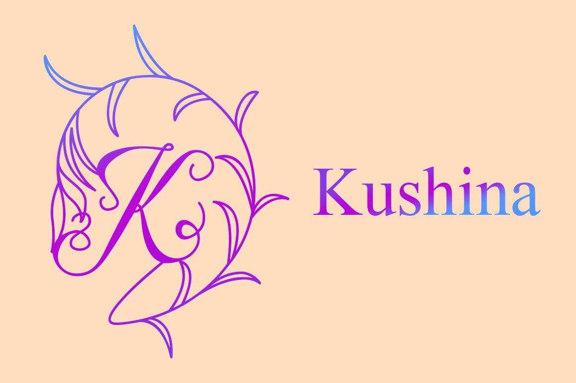 Kushina Monogram Font Logo cover image.
