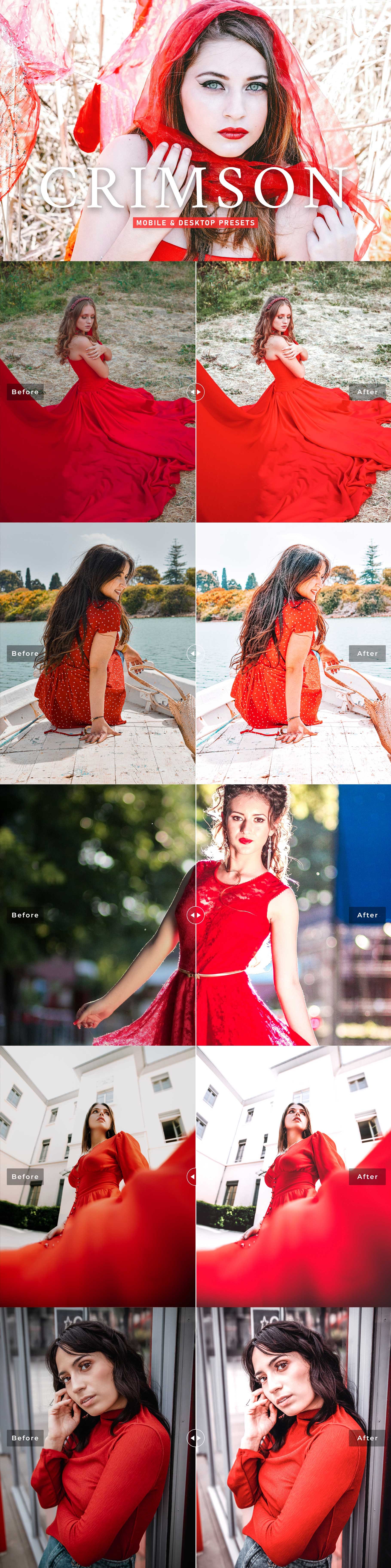 Crimson Pro Lightroom Presetscover image.