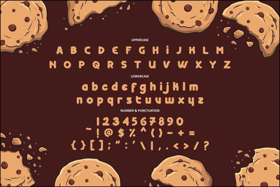 crunchy cookies bold quirky display font 281129 38