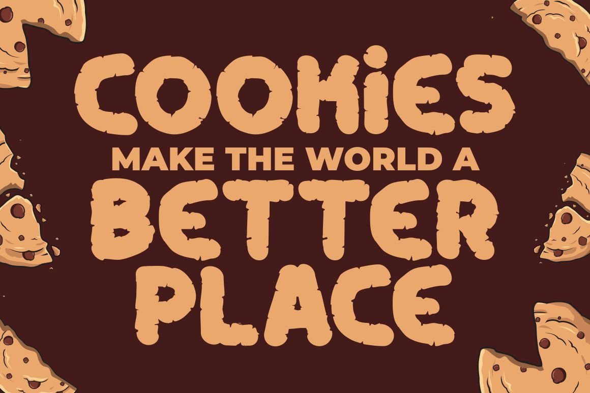 crunchy cookies bold quirky display font 28229 497