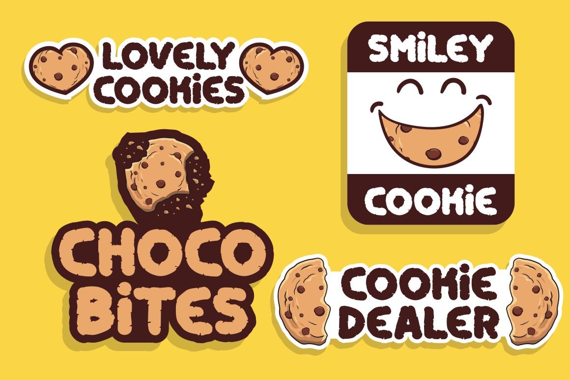 crunchy cookies bold quirky display font 28629 145