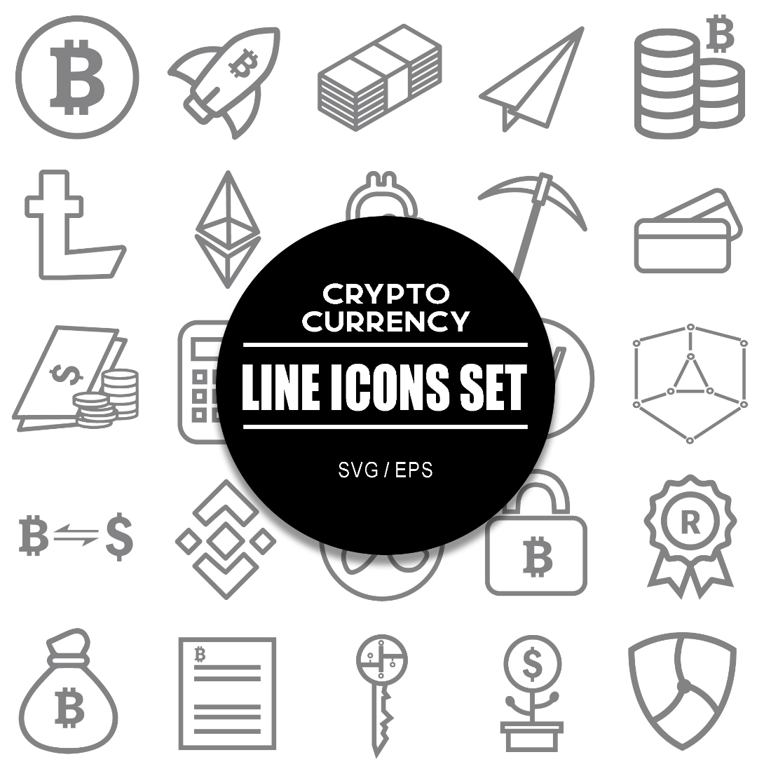 Crypto Currency Icon Set cover image.