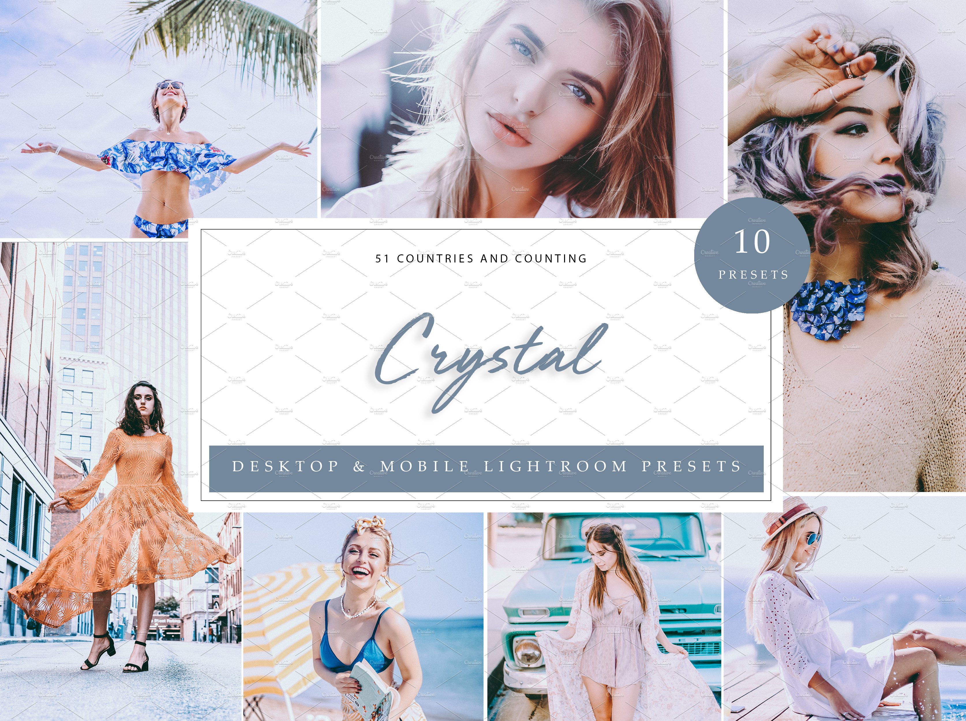 10 x Lightroom Presets, Crystalcover image.