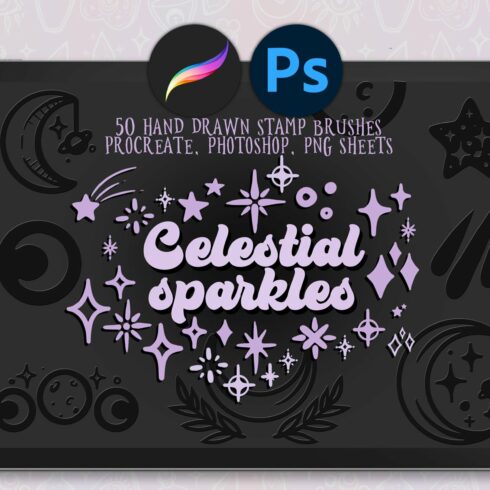 Celestial Sparkles - 50x stamp brushcover image.