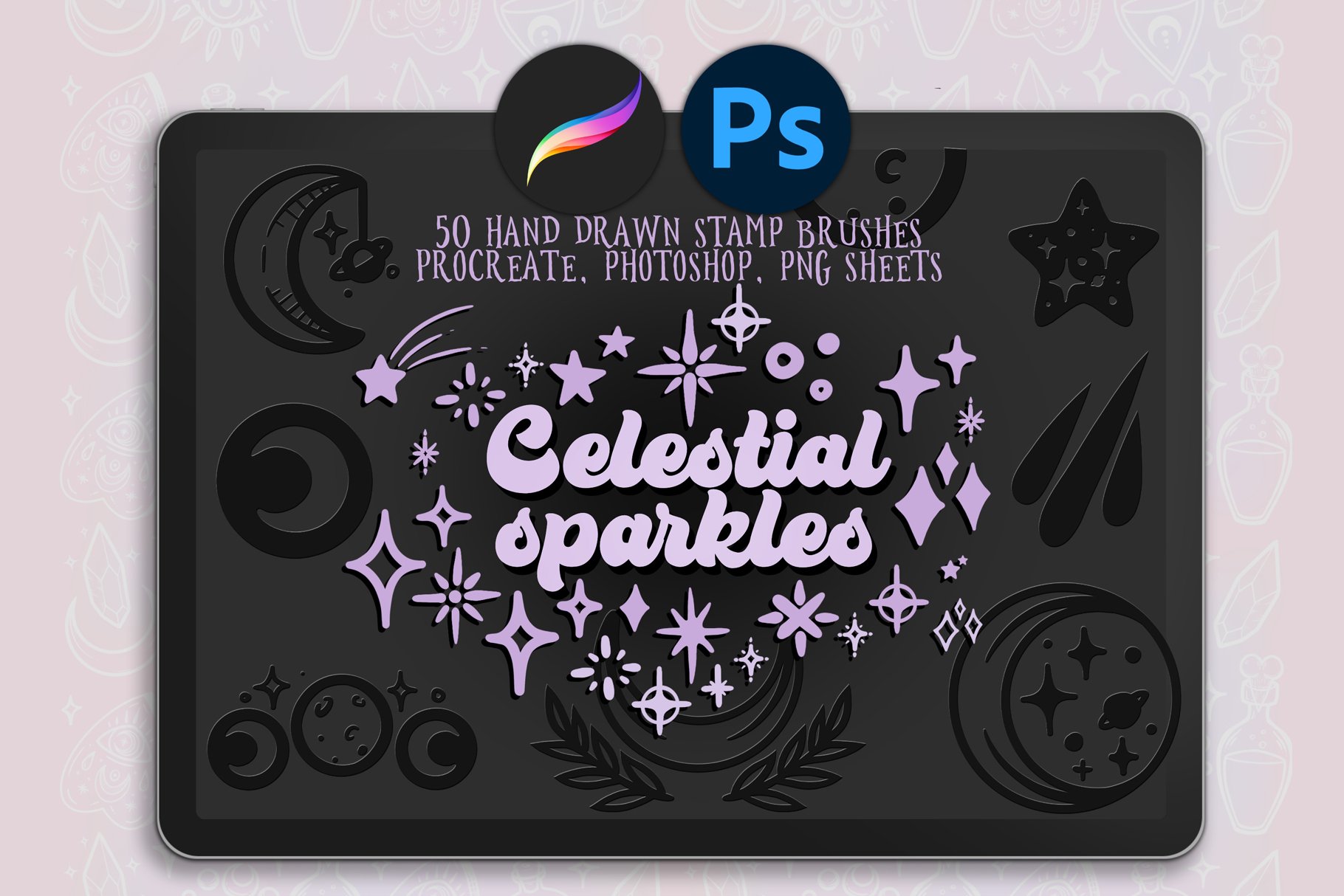 Celestial Sparkles - 50x stamp brushcover image.