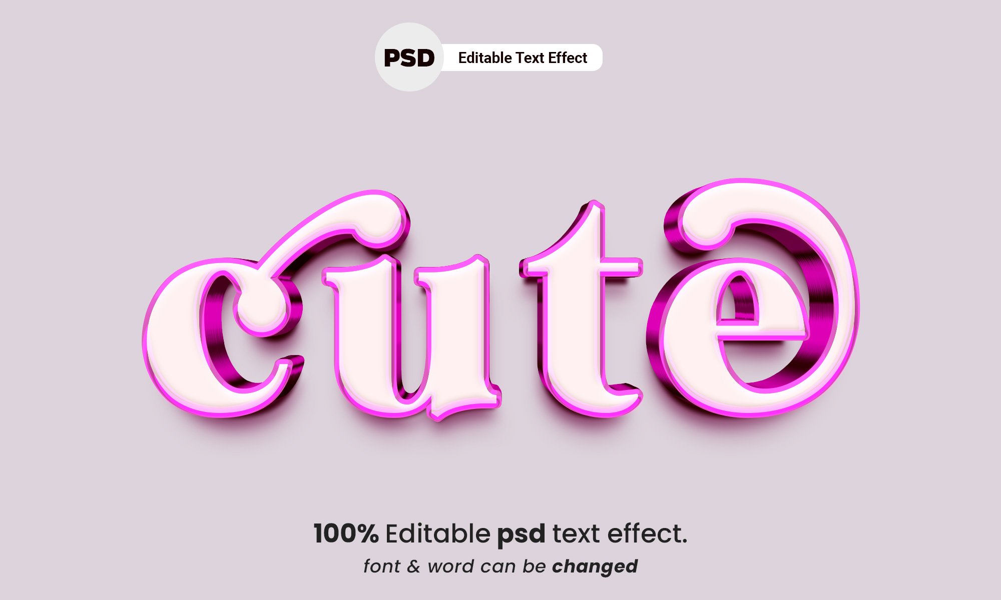 Cute 3d Editable Psd Text Effect Masterbundles 