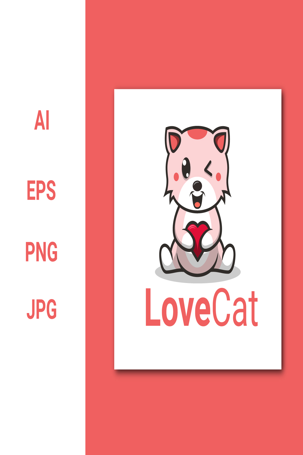 love cat logo pinterest preview image.