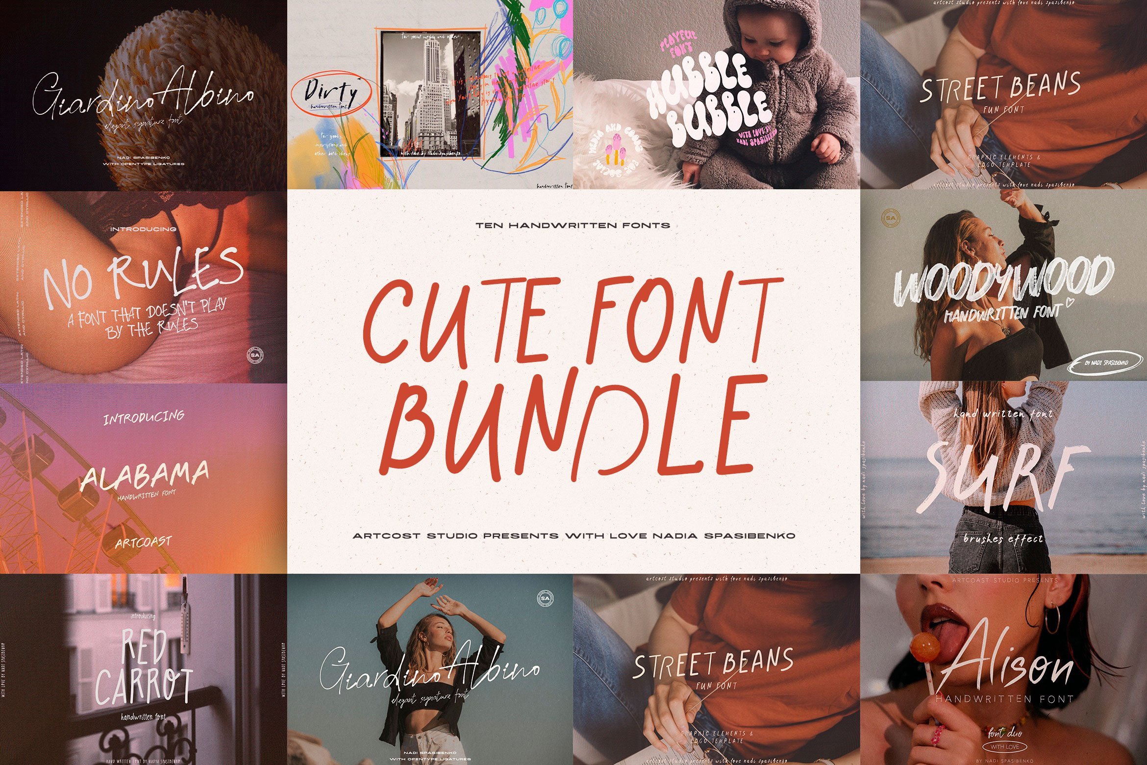 Cute Font Bundle | Handwritten Fonts cover image.