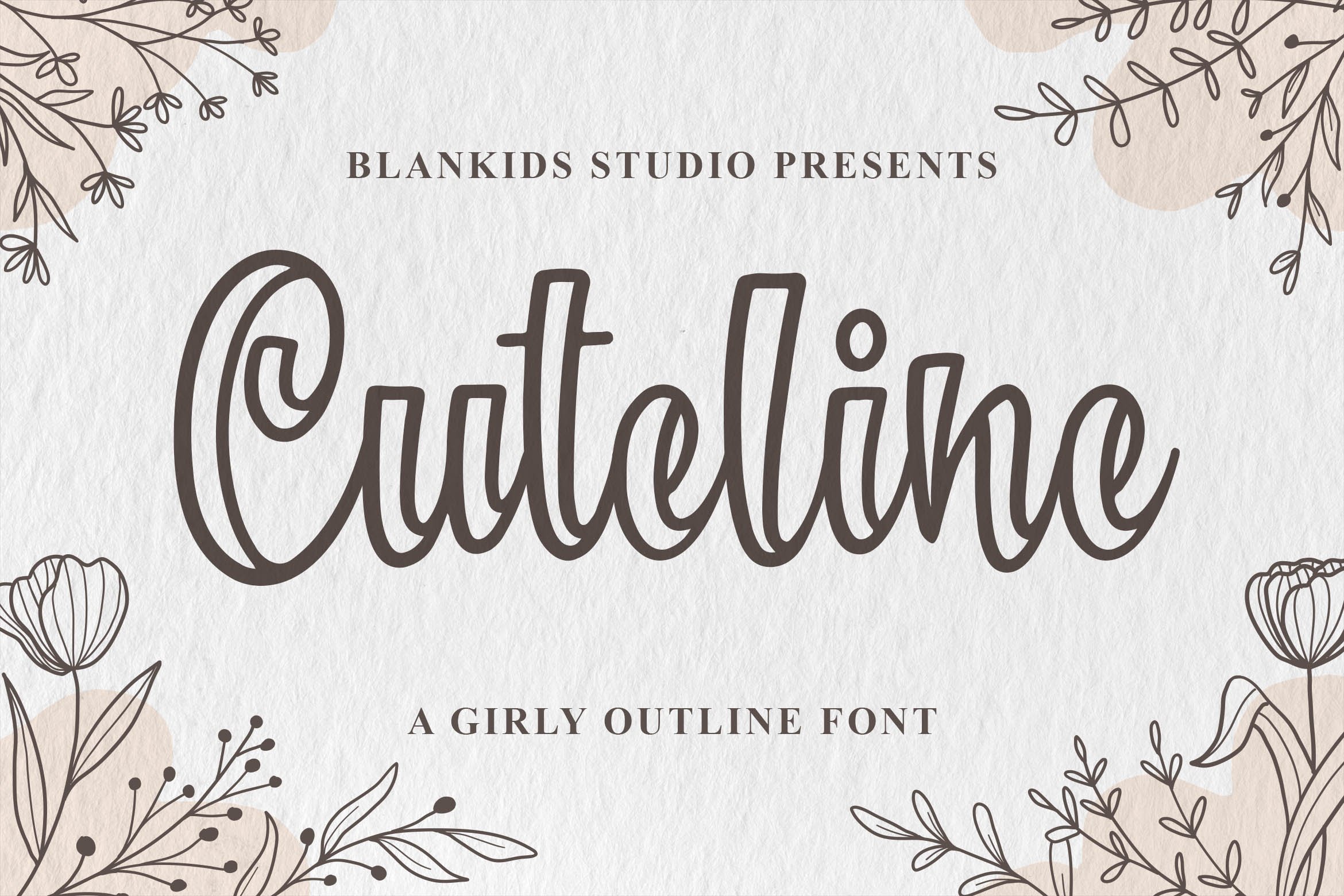 Cuteline a Girly Outline Font cover image.