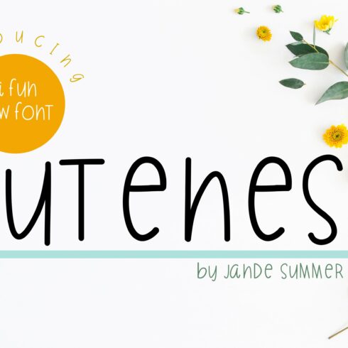 CUTENESS | a fun handwritten font cover image.