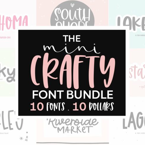 Mini Crafty Font Bundle cover image.