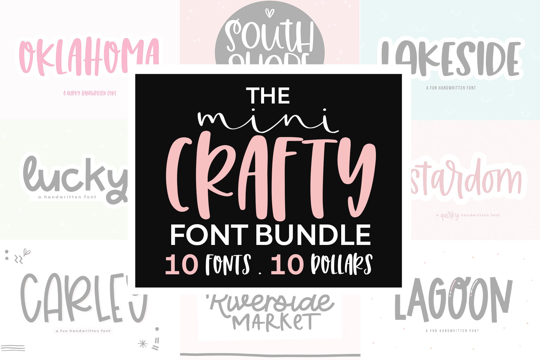 Mini Crafty Font Bundle cover image.