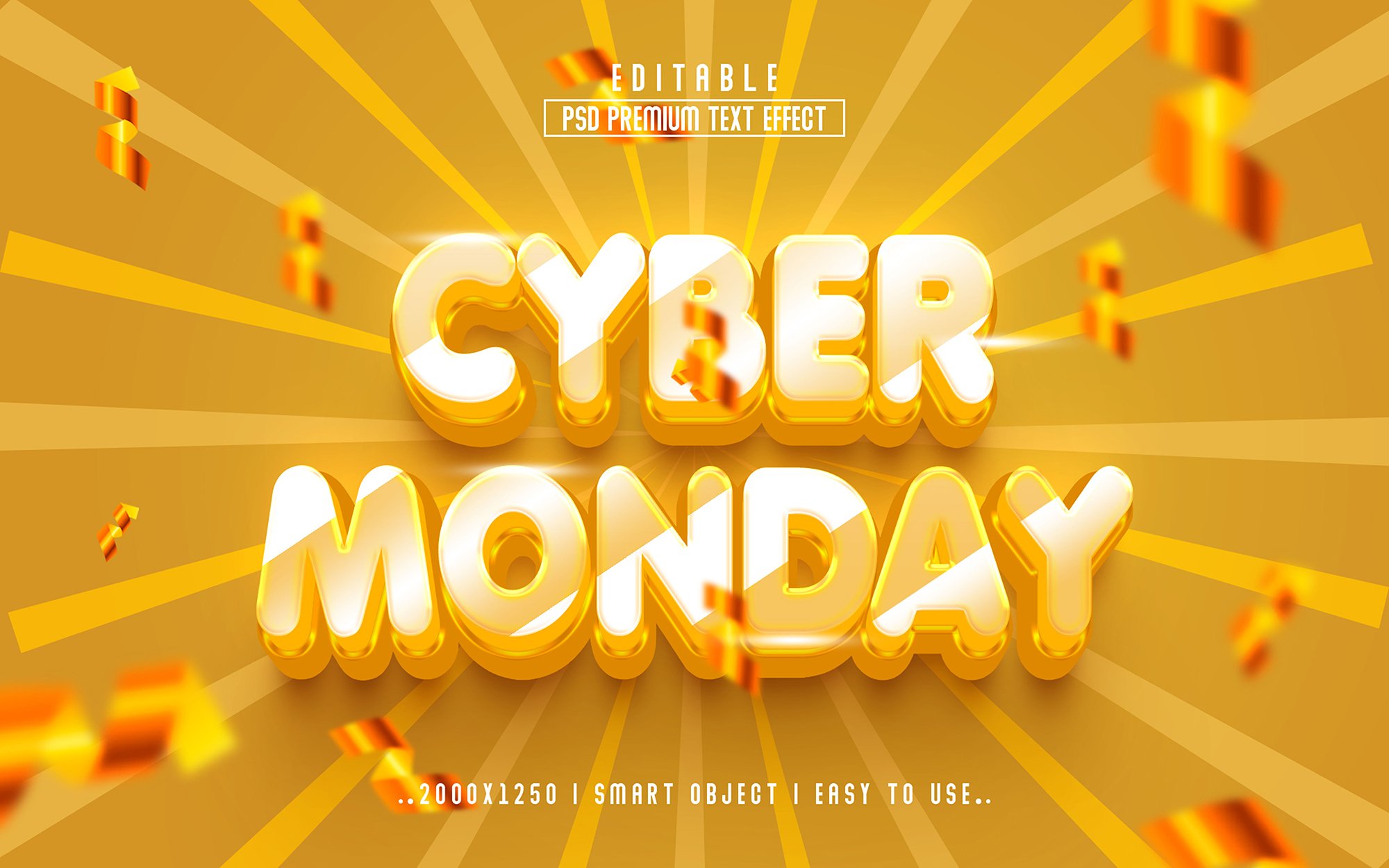 Cyber Monday 3D Editable Text Effectcover image.