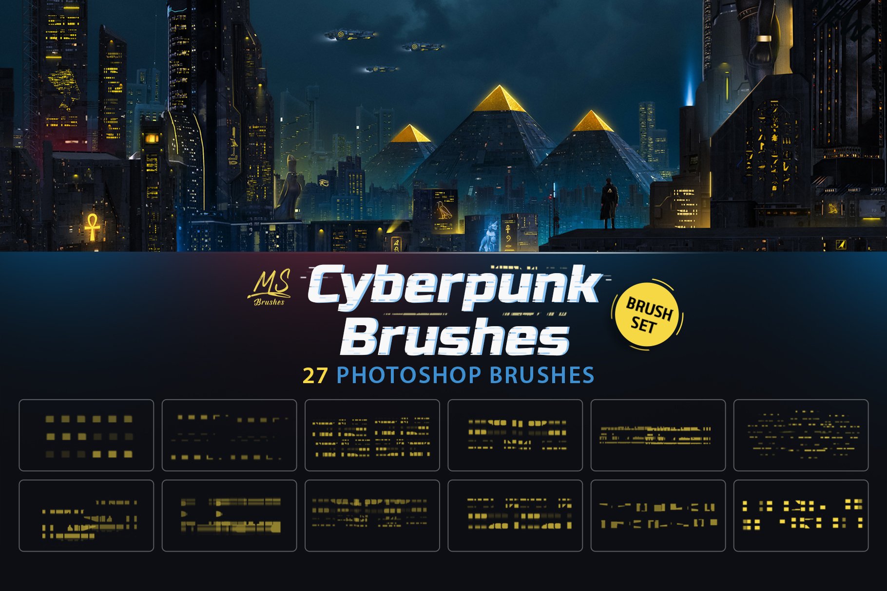 Cyberpunk Photoshop Brushescover image.