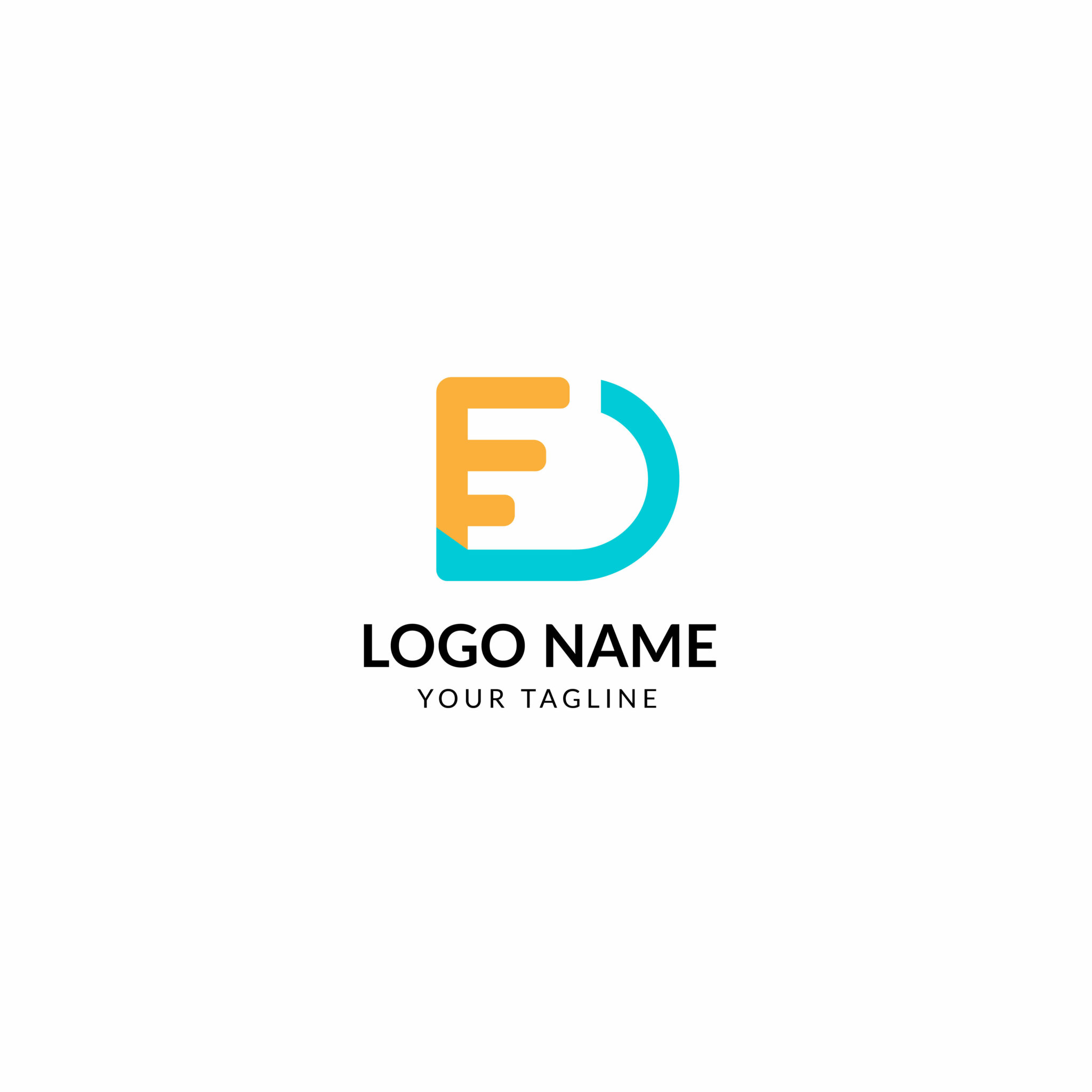 D letter logo design - MasterBundles