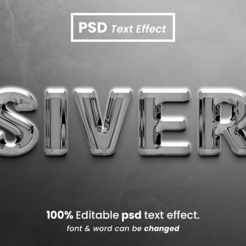 Silver Liquid 3D Text Effectcover image.