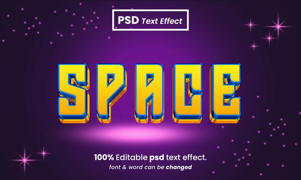 Space 3D Editable PSD Text Effect – MasterBundles