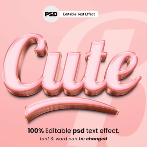 Cute 3D Editable PSD Text Effectcover image.