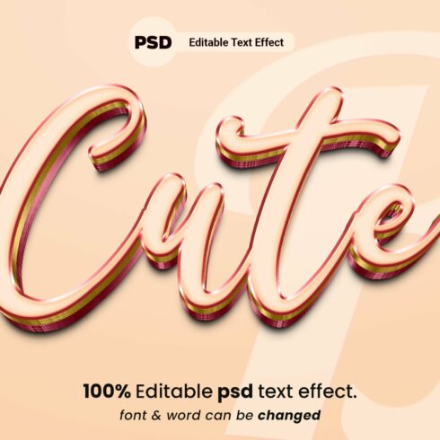 Cute 3D Editable PSD Text Effectcover image.