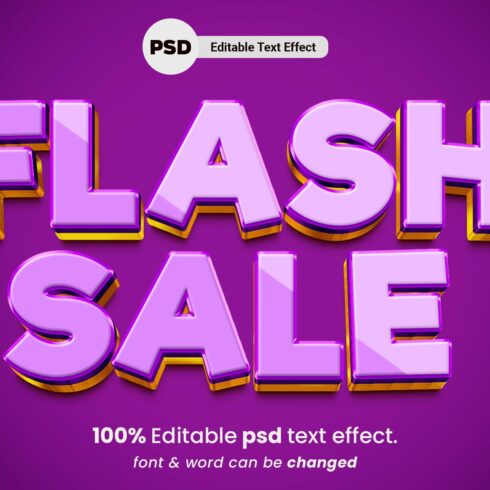 Flash Sale 3D Editable Text Effectcover image.