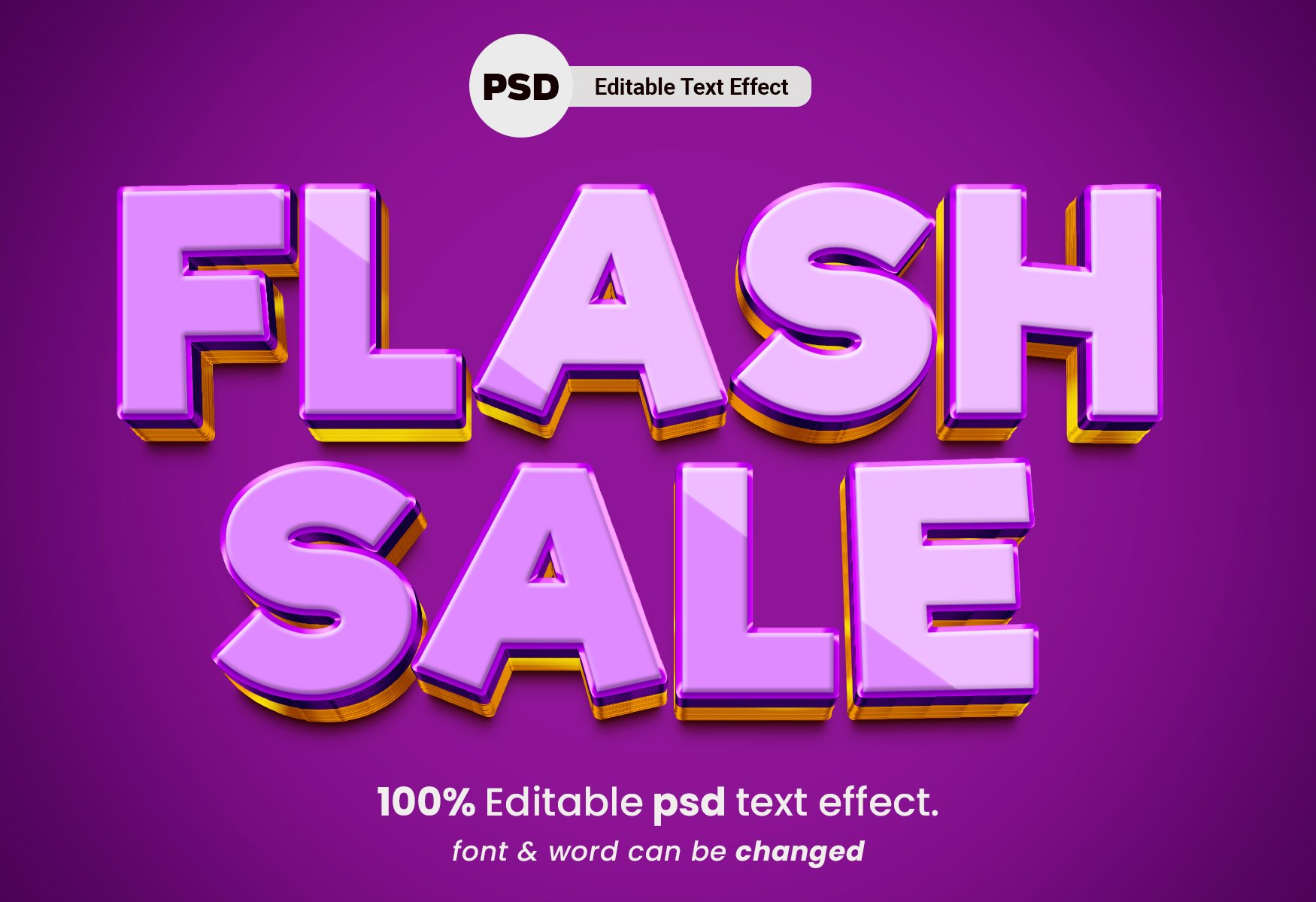 Flash Sale 3D Editable Text Effectcover image.