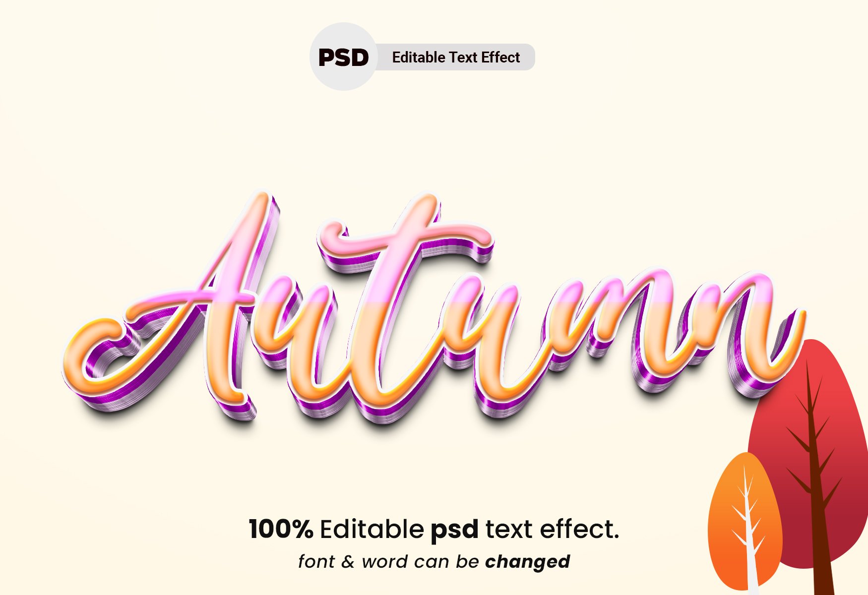 Autumn 3D editable PSD Text Effectcover image.