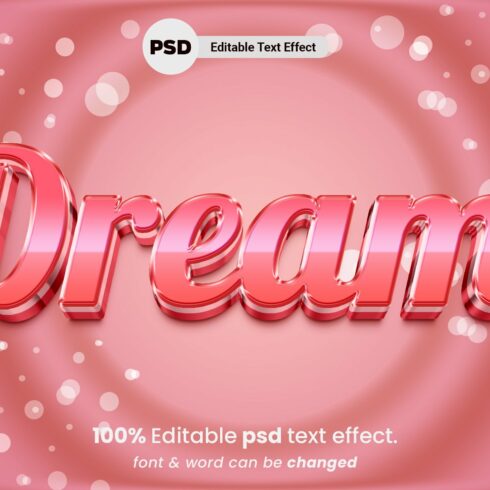 Dream 3D Editable PSD Text Effectcover image.