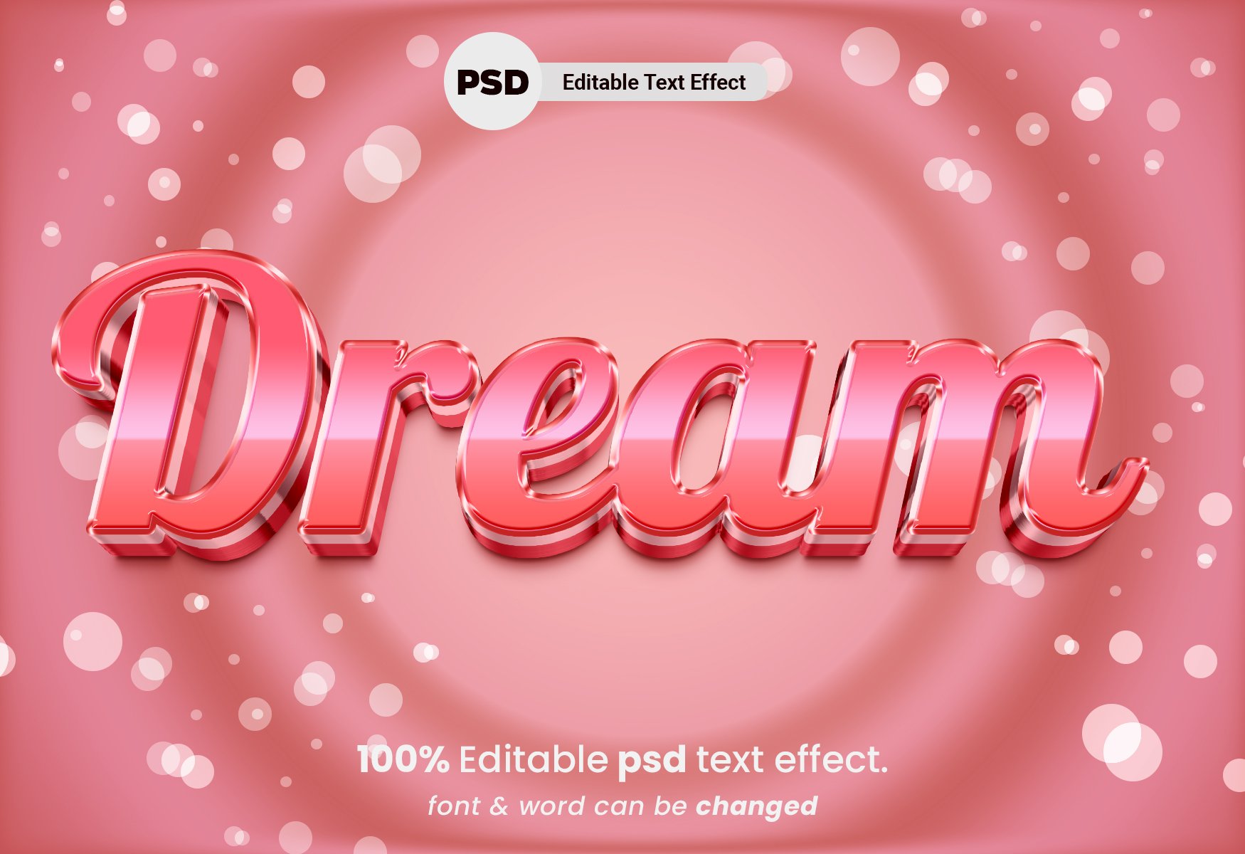 Dream 3D Editable PSD Text Effectcover image.
